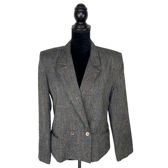 Vintage Crop Confetti Print Blazer Made in USA - Women's Size 7/8 - Picture 1 of 5